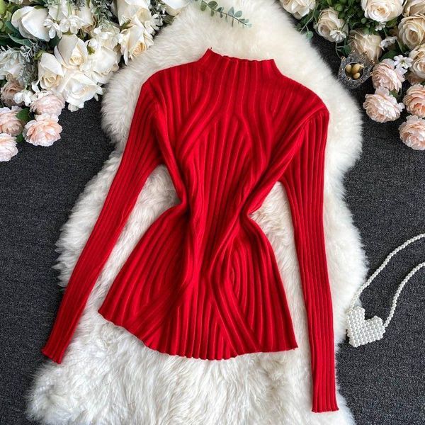 women's sweaters ladies half high neck knitted bottoming shirt long-sleeved fall/winter slim-fitting striped sweater women versatile, White;black
women's sweaters ladies half high neck knitted bottoming shirt long-sleeved fall/winter slim-fitting striped sweater women versatile, White;black