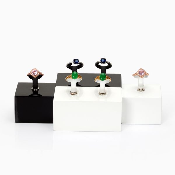 boutique couple ring display stand paint white black jewellery proposal rings holder prop for shop presentation counter showcase trade show
boutique couple ring display stand paint white black jewellery proposal rings holder prop for shop presentation counter showcase trade show