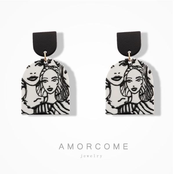amorcome new black geometric simulated polymer clay acrylic earrings abstract human face portrait earrings women jewelry gift, Silver
amorcome new black geometric simulated polymer clay acrylic earrings abstract human face portrait earrings women jewelry gift, Silver