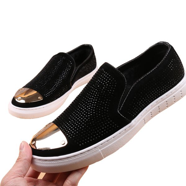fashion british male punk club dress in leather slide into apartment shoes strass platform chaussures moccasins haid, Black
fashion british male punk club dress in leather slide into apartment shoes strass platform chaussures moccasins haid, Black
