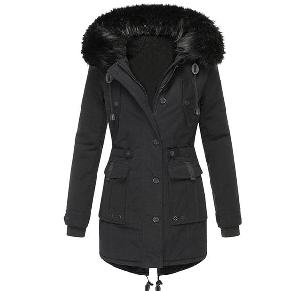 faux fur collar winter jacket women plus size casual overcoat black warm parka thick outwear cotton padded long coat hooded 201214
faux fur collar winter jacket women plus size casual overcoat black warm parka thick outwear cotton padded long coat hooded 201214