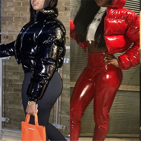 fashion bubble coat casual solid stand collar cropped club down jacket for women pu leather winter zip thick puffer jackets 201217, Black
fashion bubble coat casual solid stand collar cropped club down jacket for women pu leather winter zip thick puffer jackets 201217, Black