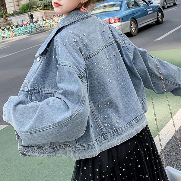 loose korean clothes fashion diamonds denim jacket women coat lady 2020 new spring autumn blue cowboy outerwear c017011, Black;brown
loose korean clothes fashion diamonds denim jacket women coat lady 2020 new spring autumn blue cowboy outerwear c017011, Black;brown