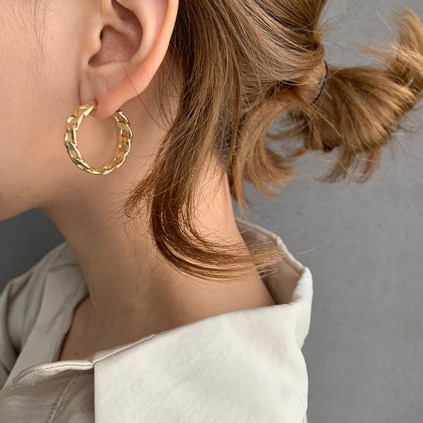 ghidbk minimalist hollow chain ins hoop earrings handmade twisted statement earring circles unique design earring trendy jewelry, Golden;silver
ghidbk minimalist hollow chain ins hoop earrings handmade twisted statement earring circles unique design earring trendy jewelry, Golden;silver