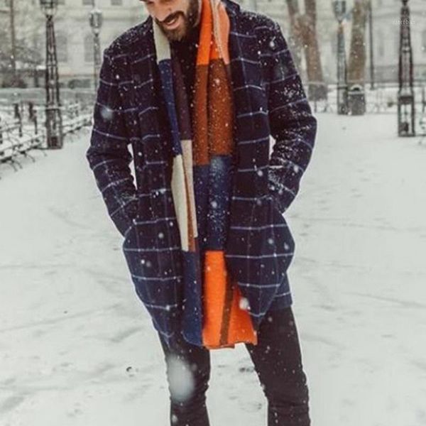 fashion men's plaid windbreaker slim long-length coat lapel collar long sleeve warm coat men's fashion 20211, Tan;black
fashion men's plaid windbreaker slim long-length coat lapel collar long sleeve warm coat men's fashion 20211, Tan;black