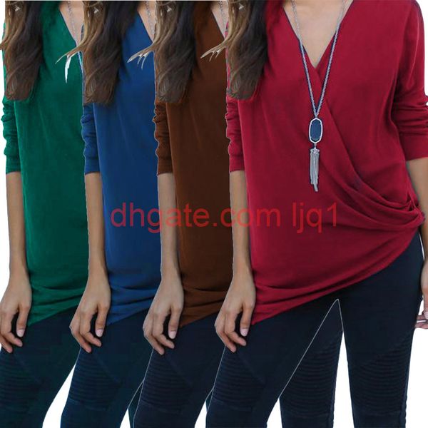 woman deep v neck t-shirt cross long sleeve cotton tshirt pullover t shirt spring fall long female clothes shirt, White
woman deep v neck t-shirt cross long sleeve cotton tshirt pullover t shirt spring fall long female clothes shirt, White