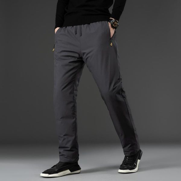 men's pants 2021 style down urban casual white duck trousers loose solid colour male lacing, Black
men's pants 2021 style down urban casual white duck trousers loose solid colour male lacing, Black