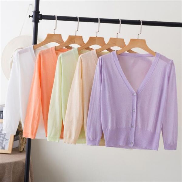 queechalle 17 colors short knitted cardigan coat summer womens three quarter v neck ice silk thin coats buttons women, White;black
queechalle 17 colors short knitted cardigan coat summer womens three quarter v neck ice silk thin coats buttons women, White;black