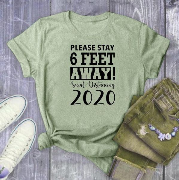 please stay 6 feet away 2021 letter print t shirt women short sleeve o neck loose tshirt 2021 summer women tee shirt, White
please stay 6 feet away 2021 letter print t shirt women short sleeve o neck loose tshirt 2021 summer women tee shirt, White