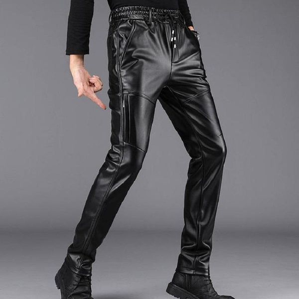 new autumn winter men's pants fake leather trousers causal pencil slim pu pant waterproof moto&biker trouser haircutter pant, Black
new autumn winter men's pants fake leather trousers causal pencil slim pu pant waterproof moto&biker trouser haircutter pant, Black