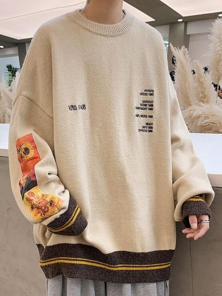 men's sweaters sweater men's autumn and winter thick round neck large size loose lazy 2021 trend outer wear1, White;black
men's sweaters sweater men's autumn and winter thick round neck large size loose lazy 2021 trend outer wear1, White;black