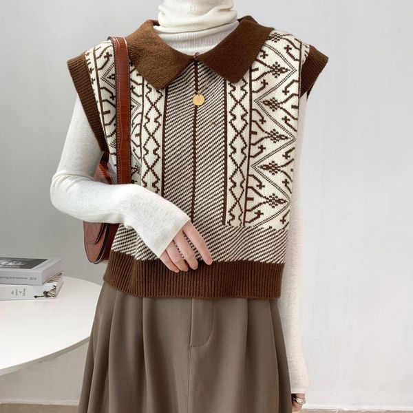 solid loose lapel sweater fall/winter womenswear vest knit vest retro neck knit waistcoat womenswear winter coat top, Black;white
solid loose lapel sweater fall/winter womenswear vest knit vest retro neck knit waistcoat womenswear winter coat top, Black;white