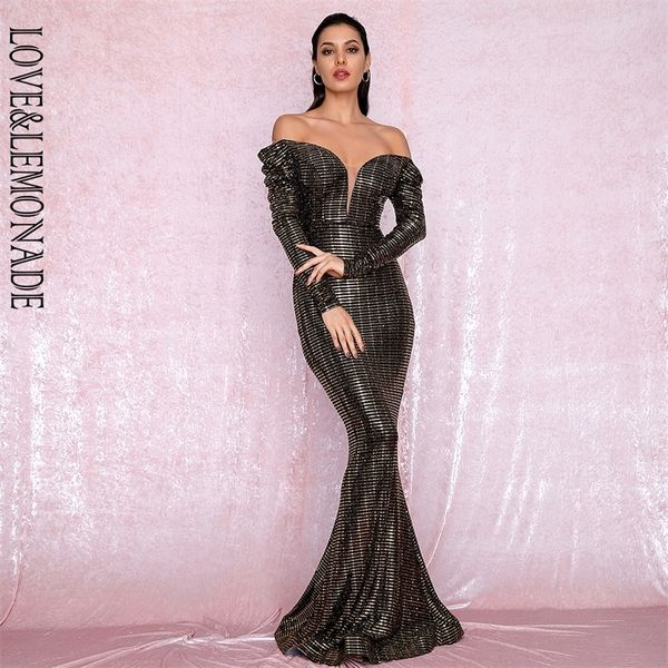 love&lemonade open shoulder gold sequins composite bubble long sleeve bodycon party maxi dress lm81926 autumn/winter y200109, White;black
love&lemonade open shoulder gold sequins composite bubble long sleeve bodycon party maxi dress lm81926 autumn/winter y200109, White;black