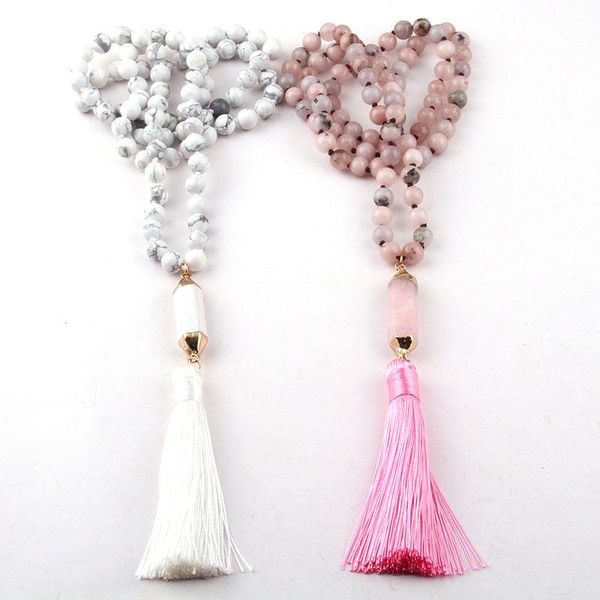 pendant necklaces fashion bohemian tribal jewelry natural stone knotted long link tassel necklace, Silver
pendant necklaces fashion bohemian tribal jewelry natural stone knotted long link tassel necklace, Silver