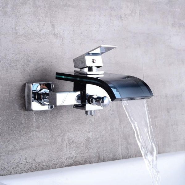 waterfall black glass and chrome brass faucet wall mounted bathtub faucet single handle basin tap lh-80011
waterfall black glass and chrome brass faucet wall mounted bathtub faucet single handle basin tap lh-80011