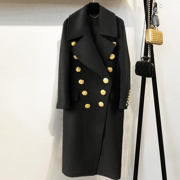 women's suits & blazers 2021 winter women black long blazer coat runway double breasted gold buttoms ladies party overcoat clothing1, White;black
women's suits & blazers 2021 winter women black long blazer coat runway double breasted gold buttoms ladies party overcoat clothing1, White;black
