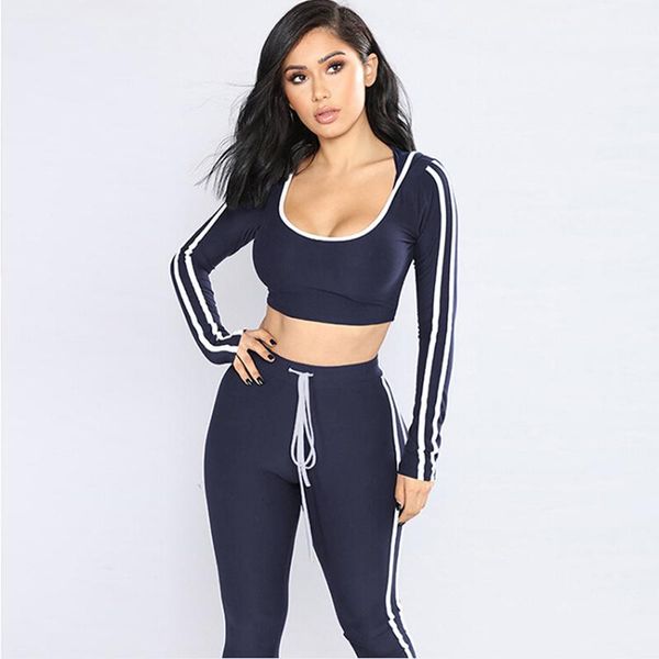 yoga outfits two piece set women tracksuit striped jogging femme gym clothing crop pants sport suit tight sportswear, White;red
yoga outfits two piece set women tracksuit striped jogging femme gym clothing crop pants sport suit tight sportswear, White;red