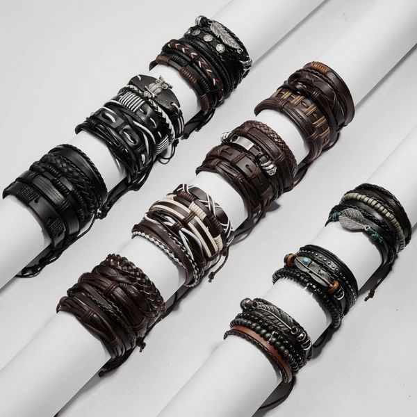 classic design cool men style pu leather alloy charm bracelet 5pcs/set wholesale, Golden;silver
classic design cool men style pu leather alloy charm bracelet 5pcs/set wholesale, Golden;silver