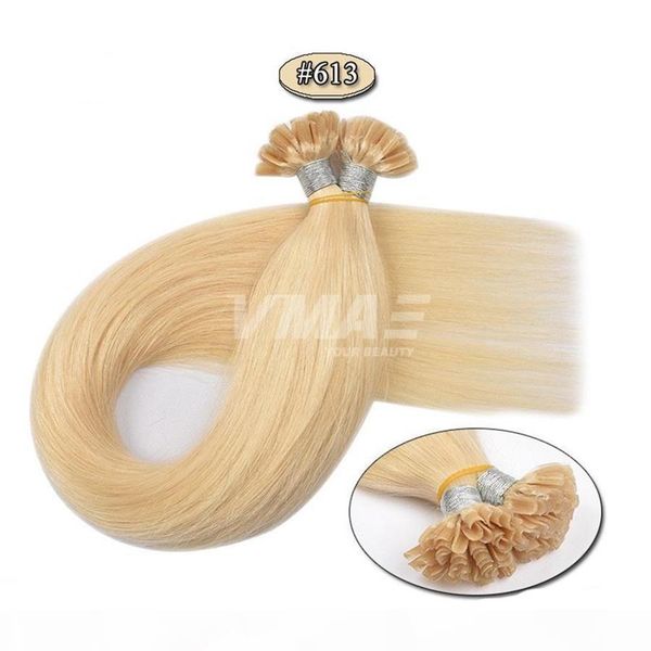 brazilian russian 0.5g strand 50g natural blonde straight keratin fusion double drawn pre bonded u tip virgin remy human hair extensions, Black
brazilian russian 0.5g strand 50g natural blonde straight keratin fusion double drawn pre bonded u tip virgin remy human hair extensions, Black