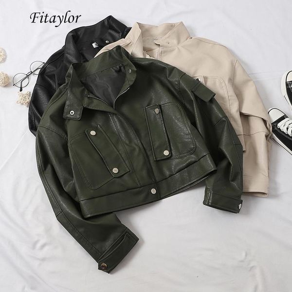 fitaylor new autumn winter faux soft leather loose short jacket women big pocket zipper jacket pu motorcycle black punk outwear
fitaylor new autumn winter faux soft leather loose short jacket women big pocket zipper jacket pu motorcycle black punk outwear