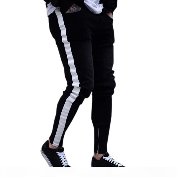 black jeans men casual stripe trouser biker ripped skinny jeans frayed slim fit denim pants trousers clothes pencil pants, Blue
black jeans men casual stripe trouser biker ripped skinny jeans frayed slim fit denim pants trousers clothes pencil pants, Blue