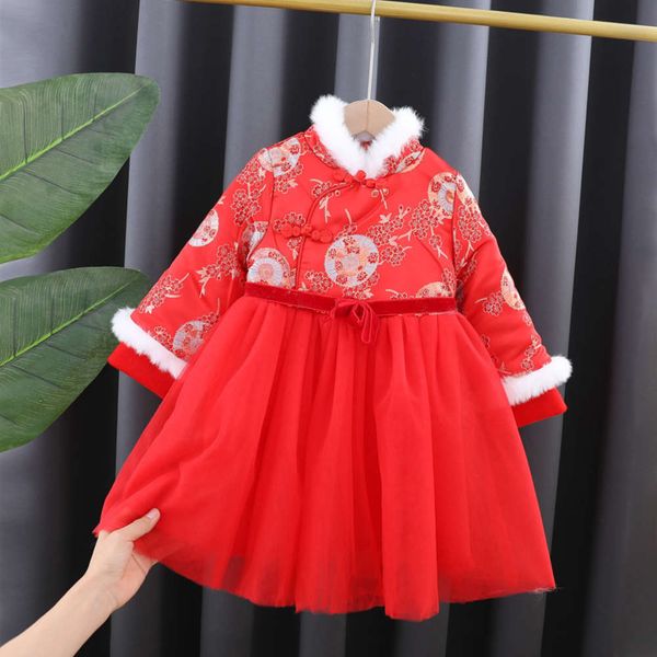 winter girls' 2021 chine sle drs, gauze skirt, qipao, tangzhuang, hanfu, plush and thickened new year's wear, Red;yellow
winter girls' 2021 chine sle drs, gauze skirt, qipao, tangzhuang, hanfu, plush and thickened new year's wear, Red;yellow