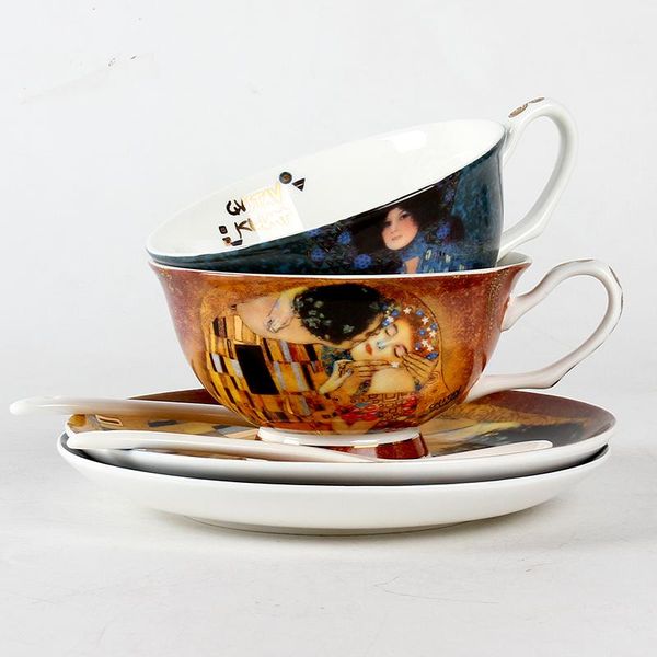 creative european bone china coffee cup suit simple afternoon cup gustav klimt art paintings
creative european bone china coffee cup suit simple afternoon cup gustav klimt art paintings