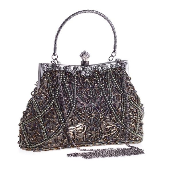 women luxurious evening handbag retro style sequins pearls beads shoulder bag y201224
women luxurious evening handbag retro style sequins pearls beads shoulder bag y201224