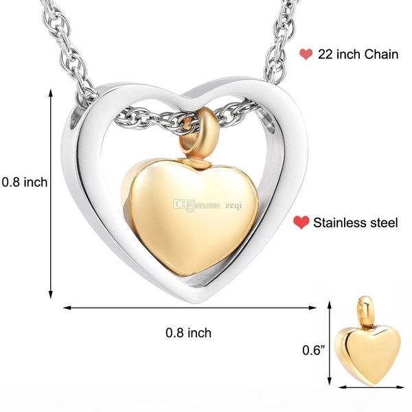 cremation jewelry double hearts for ashes - memorial keepsake urns pendant necklace for women man ijd8078, Silver
cremation jewelry double hearts for ashes - memorial keepsake urns pendant necklace for women man ijd8078, Silver