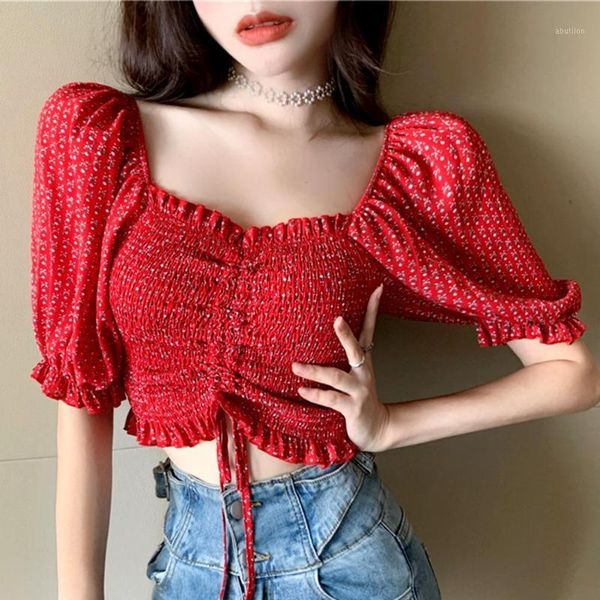 women's blouses & shirts fashion women vintage floral print short puff sleeve square neck off shoulder crop blouse female chic 1, White
women's blouses & shirts fashion women vintage floral print short puff sleeve square neck off shoulder crop blouse female chic 1, White
