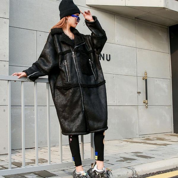 new motorcycle clothing women's lamb hair mid-length cotton coat 2021 winter women's loose and thick fur coat black cotton1
new motorcycle clothing women's lamb hair mid-length cotton coat 2021 winter women's loose and thick fur coat black cotton1