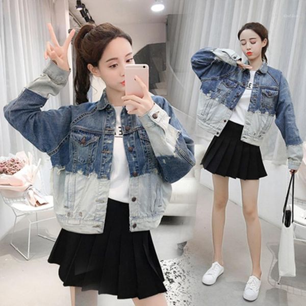 women's jackets jacket women blue denim loose oversize patchwork jeans coat casual streetwear female vintage washed outwear coat1, Black;brown
women's jackets jacket women blue denim loose oversize patchwork jeans coat casual streetwear female vintage washed outwear coat1, Black;brown