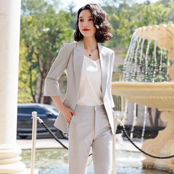 professional women's pants suit feminine 2020 new women's plaid blazer office interview clothing casual trousers1, White;black
professional women's pants suit feminine 2020 new women's plaid blazer office interview clothing casual trousers1, White;black