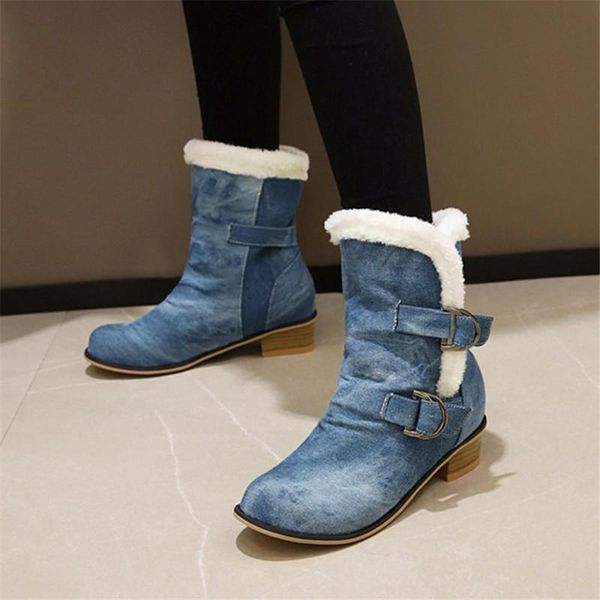 boots pxelena 2021 denim ankle for women chunky low heels blue buckle winter cowboy casual shoes large size 34-45, Black
boots pxelena 2021 denim ankle for women chunky low heels blue buckle winter cowboy casual shoes large size 34-45, Black