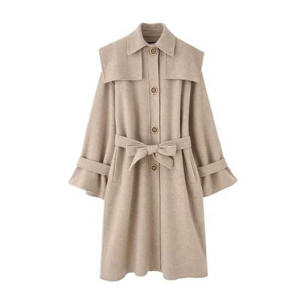 women's wool & blends elegant female long casual solid color jacket turn-down collar loose oversize thick woolen trench coat winter wom, Black
women's wool & blends elegant female long casual solid color jacket turn-down collar loose oversize thick woolen trench coat winter wom, Black