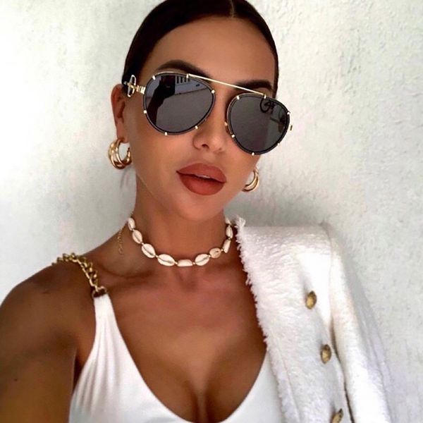 pilot metal frame women sunglass grey lens fashion style lady eyewear with headband, White;black
pilot metal frame women sunglass grey lens fashion style lady eyewear with headband, White;black
