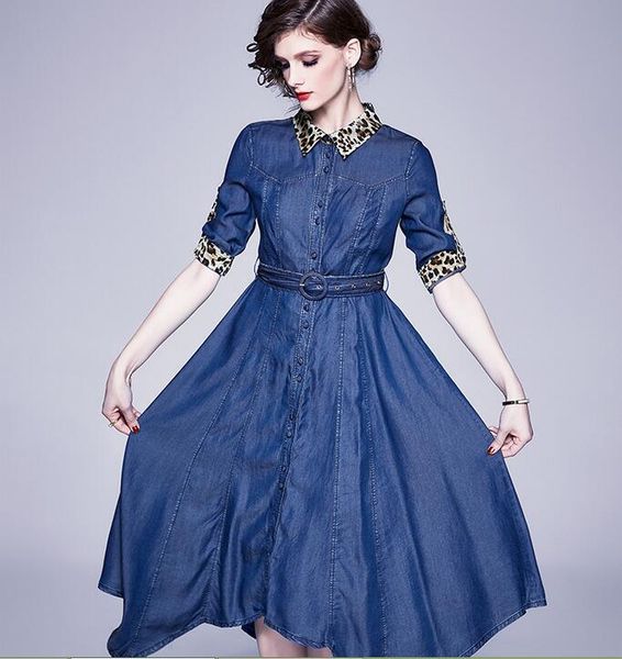 new summer 2020 high-end leopard lapel stitching mid-sleeved tencel denim skirt irregular dress, Black;pink
new summer 2020 high-end leopard lapel stitching mid-sleeved tencel denim skirt irregular dress, Black;pink