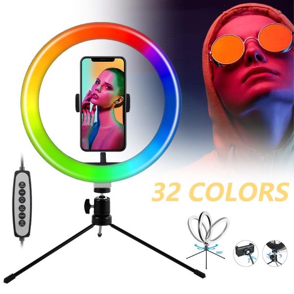 dimmable rgb led ring light with tripods stand phone holder 10" desk usb selfie light ringlamp ringlight for makeup youtube vlog
dimmable rgb led ring light with tripods stand phone holder 10" desk usb selfie light ringlamp ringlight for makeup youtube vlog