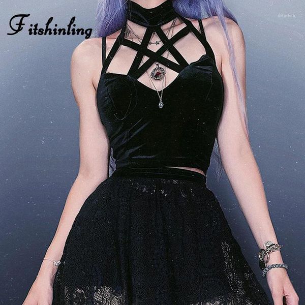 fitshinling pentagram gothic camis tanks women fashion grunge velvet halter crop backless black camisole punk dark1, White
fitshinling pentagram gothic camis tanks women fashion grunge velvet halter crop backless black camisole punk dark1, White