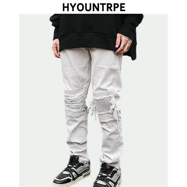men's jeans knee patchwork ripped destroied denim jean trousers mens hip hop distressed biker fashion high-street slim pants jogger, Blue
men's jeans knee patchwork ripped destroied denim jean trousers mens hip hop distressed biker fashion high-street slim pants jogger, Blue