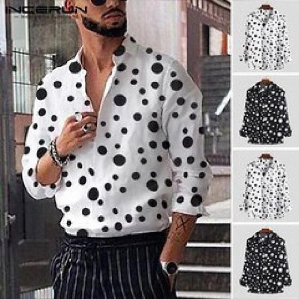 men's casual shirts fashion men shirt dress polka dot lapel collar high street long sleeve quality camisa mens brand incerun 2021 c3cf#, White;black
men's casual shirts fashion men shirt dress polka dot lapel collar high street long sleeve quality camisa mens brand incerun 2021 c3cf#, White;black