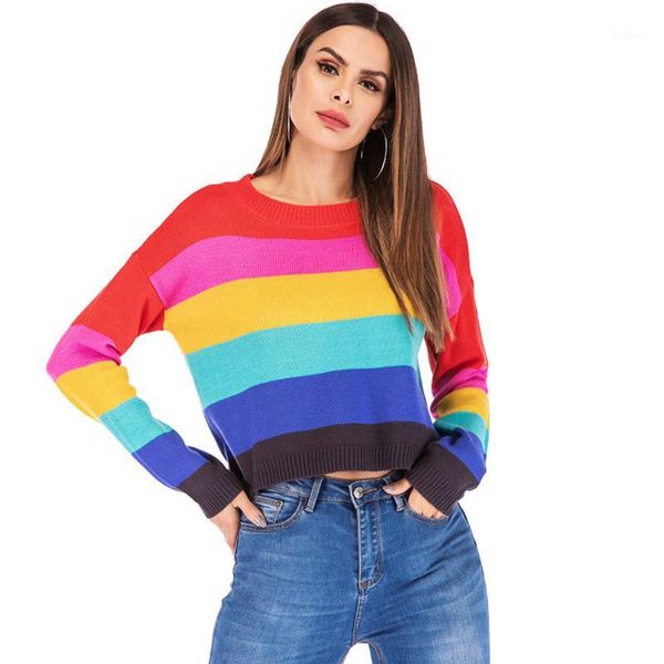 women pull o neck sweaters 2019 women's striped sweater jumper candy color harajuku chic short sweater1, White;black
women pull o neck sweaters 2019 women's striped sweater jumper candy color harajuku chic short sweater1, White;black