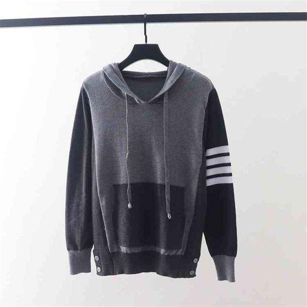 autumn and winter new tb college style four bar color matching stripe hooded sweater women's loose casual fashion, White
autumn and winter new tb college style four bar color matching stripe hooded sweater women's loose casual fashion, White