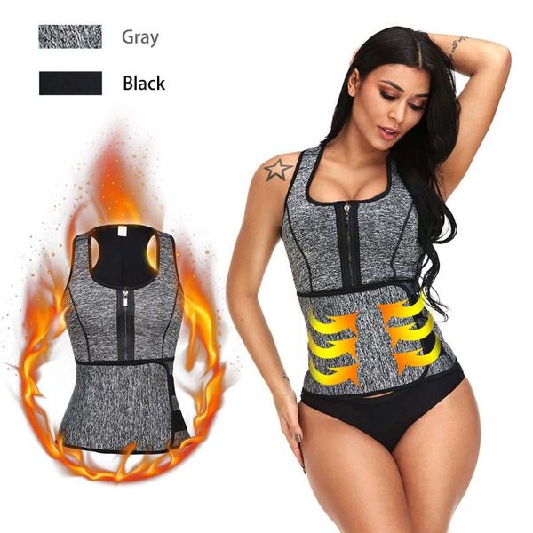 women neoprene waist trainer sweat sauna suit waist cincher slimming vest adjustable trimmer belt tank shapewear, Black;gray
women neoprene waist trainer sweat sauna suit waist cincher slimming vest adjustable trimmer belt tank shapewear, Black;gray