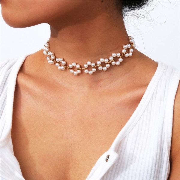 retro fashion imitation pearl hollow flower necklace for woman korean new clavicle chain jewelry accessories anniversary gifts, Silver
retro fashion imitation pearl hollow flower necklace for woman korean new clavicle chain jewelry accessories anniversary gifts, Silver