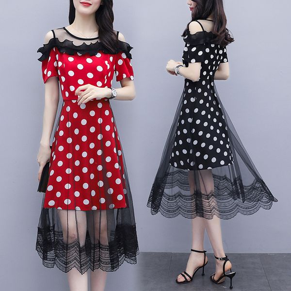 womens plus size dress red blak dot crocheted casual skinny party rocking holiday clothes 8uma, Black;gray
womens plus size dress red blak dot crocheted casual skinny party rocking holiday clothes 8uma, Black;gray