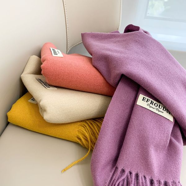 luxury women solid color scarf tassel cashmere soft tassel thick warm wraps female autumn winter lady students large shawl 201103, Blue;gray
luxury women solid color scarf tassel cashmere soft tassel thick warm wraps female autumn winter lady students large shawl 201103, Blue;gray