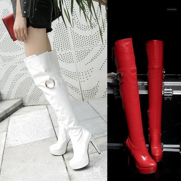 women over-the-knee boots patent leather thin high heels european and american thigh boots snow women platform1, Black
women over-the-knee boots patent leather thin high heels european and american thigh boots snow women platform1, Black