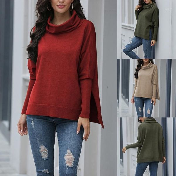 women's sweater autumn and winter pullover knit turtleneck large slit loose knit sweater loose, White;black
women's sweater autumn and winter pullover knit turtleneck large slit loose knit sweater loose, White;black