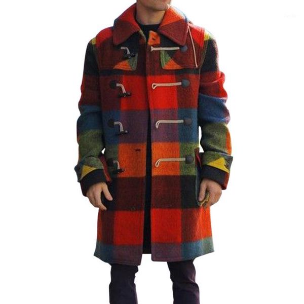 men's woolen windbreaker designer button plaid jacket 2020 male fashion brand outwear long sleeves luxury mid-length coat1, Tan;black
men's woolen windbreaker designer button plaid jacket 2020 male fashion brand outwear long sleeves luxury mid-length coat1, Tan;black